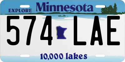 MN license plate 574LAE