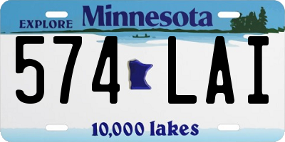 MN license plate 574LAI