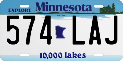 MN license plate 574LAJ