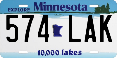 MN license plate 574LAK