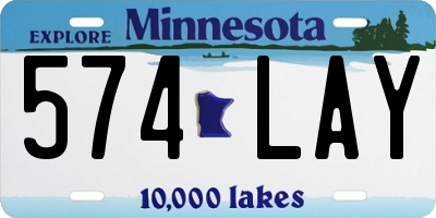 MN license plate 574LAY