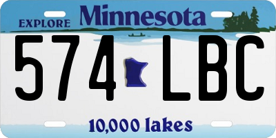 MN license plate 574LBC