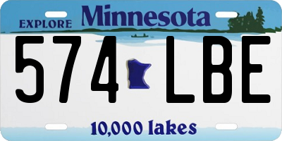MN license plate 574LBE