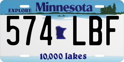 MN license plate 574LBF