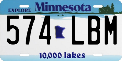 MN license plate 574LBM