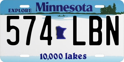 MN license plate 574LBN