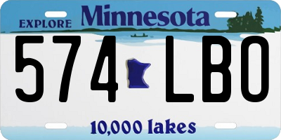 MN license plate 574LBO