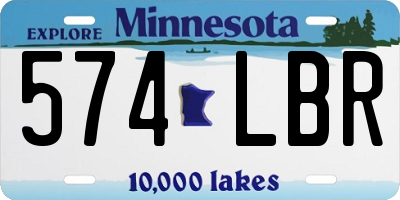 MN license plate 574LBR