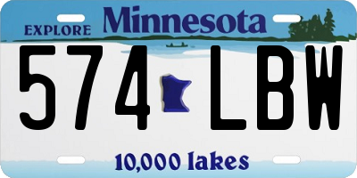 MN license plate 574LBW