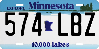 MN license plate 574LBZ