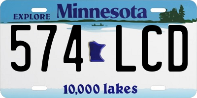 MN license plate 574LCD