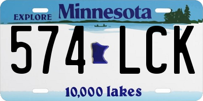 MN license plate 574LCK