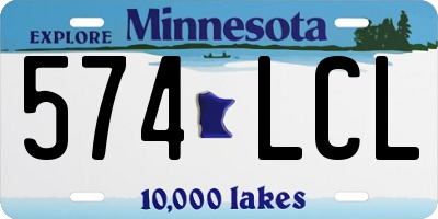 MN license plate 574LCL