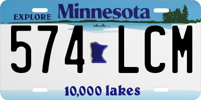 MN license plate 574LCM