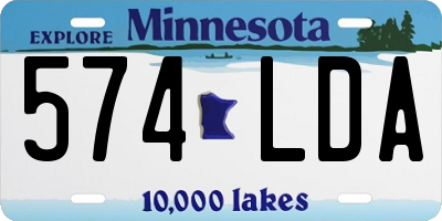 MN license plate 574LDA