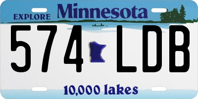 MN license plate 574LDB
