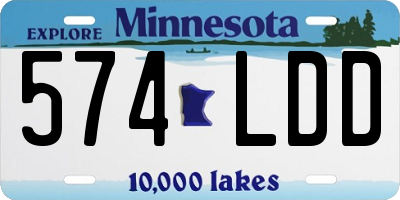 MN license plate 574LDD