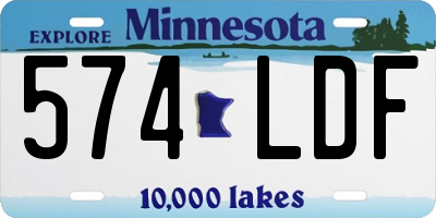 MN license plate 574LDF