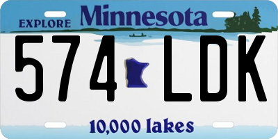 MN license plate 574LDK