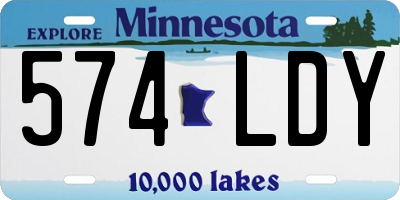 MN license plate 574LDY