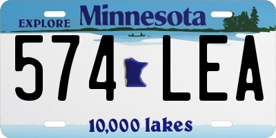 MN license plate 574LEA