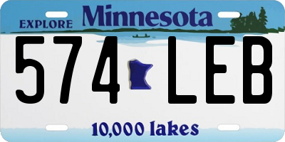 MN license plate 574LEB