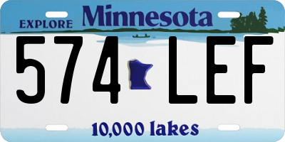 MN license plate 574LEF