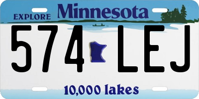 MN license plate 574LEJ