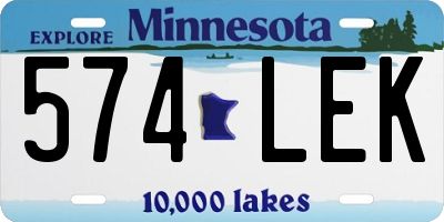MN license plate 574LEK
