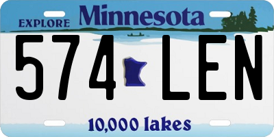 MN license plate 574LEN