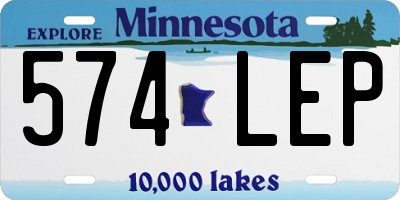 MN license plate 574LEP