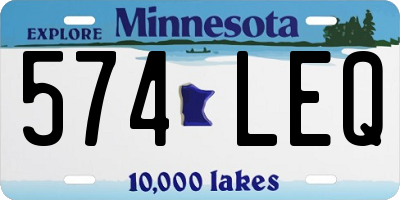 MN license plate 574LEQ