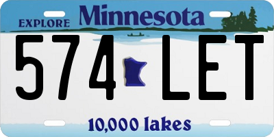 MN license plate 574LET