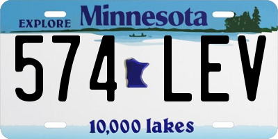 MN license plate 574LEV