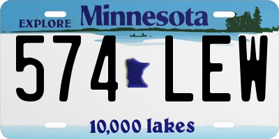 MN license plate 574LEW