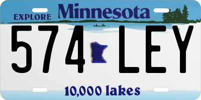 MN license plate 574LEY