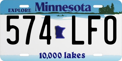 MN license plate 574LFO