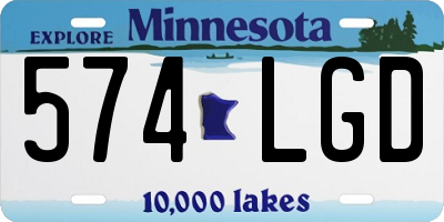MN license plate 574LGD