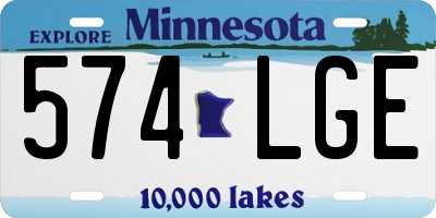 MN license plate 574LGE