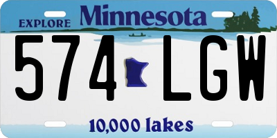 MN license plate 574LGW