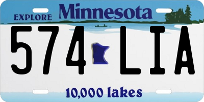 MN license plate 574LIA