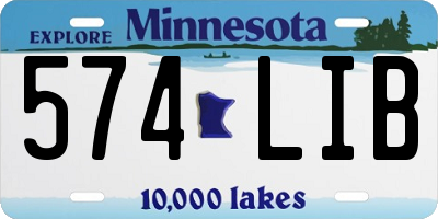 MN license plate 574LIB