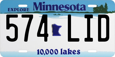 MN license plate 574LID