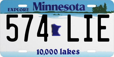 MN license plate 574LIE