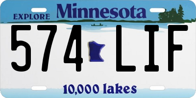 MN license plate 574LIF