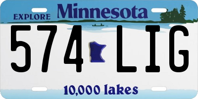 MN license plate 574LIG