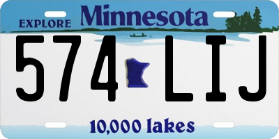 MN license plate 574LIJ