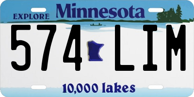 MN license plate 574LIM