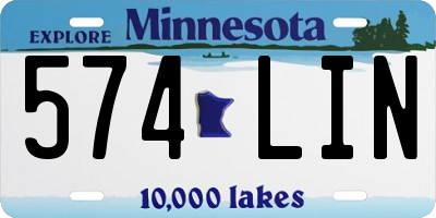 MN license plate 574LIN