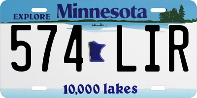 MN license plate 574LIR